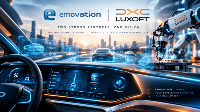 Partnership of emovation with DXC for SDV, Robotics & IoT Thumbnail